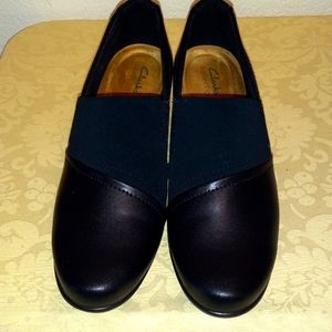 Women's Clark Collection Shoes.  Black Leather Heeled Shooties Emily Step.